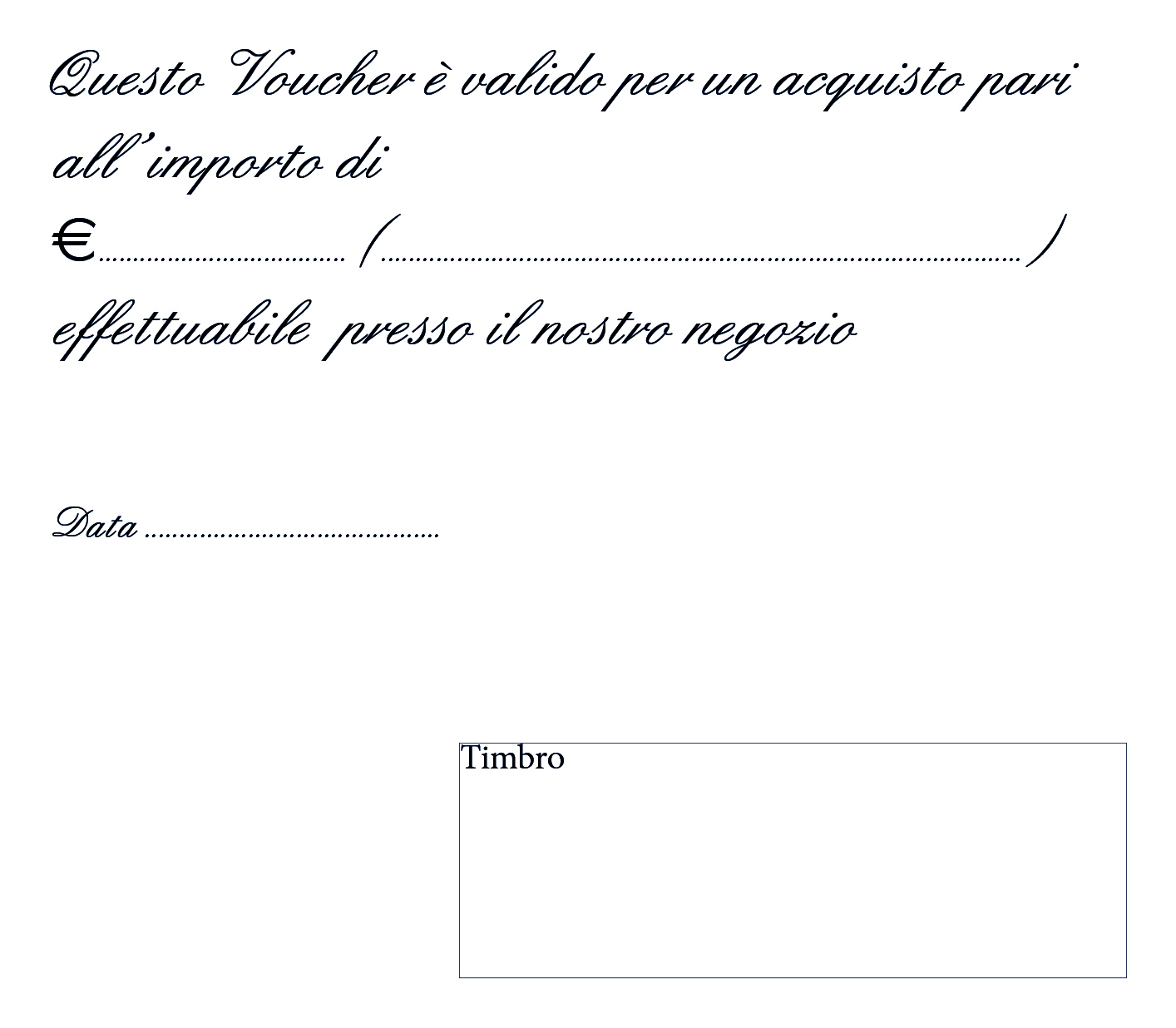 2065T Specifica Interno certificato regalo