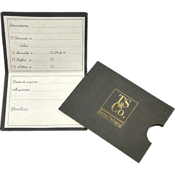 2080T A Certificato di garanzia a libretto con custodia -